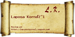 Laposa Kornél névjegykártya