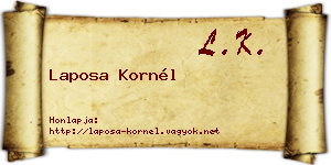 Laposa Kornél névjegykártya