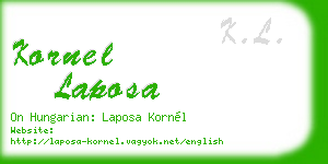 kornel laposa business card