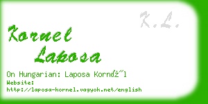 kornel laposa business card